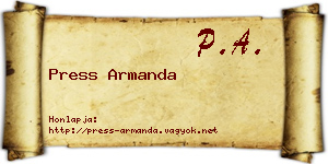 Press Armanda névjegykártya